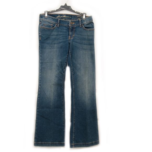 Eddie Bauer Slightly Curvy Slightly Flare Denim Jeans Size P2 - Picture 1 of 11